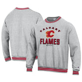 Calgary Flames Champion Reverse Weave Yarn Dye Pullover Sweatshirt - Heather Gray - NHL