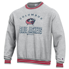 Columbus Blue Jackets Champion Reverse Weave Yarn Dye Pullover Sweatshirt - Heather Gray - NHL