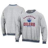 Edmonton Oilers Champion Reverse Weave Yarn Dye Pullover Sweatshirt - Heather Gray - NHL