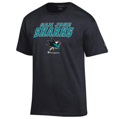 San Jose Sharks Champion Jersey T-Shirt - Black - NHL