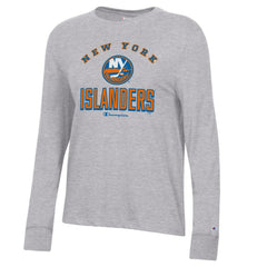 New York Islanders Champion Women's Core Long Sleeve T-Shirt - Heather Gray - NHL