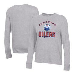 Edmonton Oilers Champion Women's Core Long Sleeve T-Shirt - Heather Gray - NHL