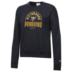 Pittsburgh Penguins Champion Women's Powerblend Pullover Sweatshirt - Black - NHL