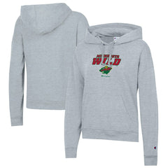 Minnesota Wild Champion Women's Powerblend Fleece Pullover Hoodie - Gray - NHL
