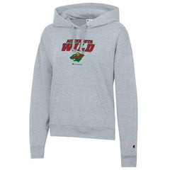 Minnesota Wild Champion Women's Powerblend Fleece Pullover Hoodie - Gray - NHL