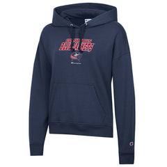Columbus Blue Jackets Champion Women's Powerblend Fleece Pullover Hoodie - Navy - NHL