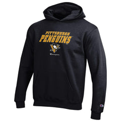 Pittsburgh Penguins Champion Youth Eco Powerblend Pullover Hoodie - Black - NHL