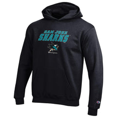 San Jose Sharks Champion Youth Eco Powerblend Pullover Hoodie - Black - NHL