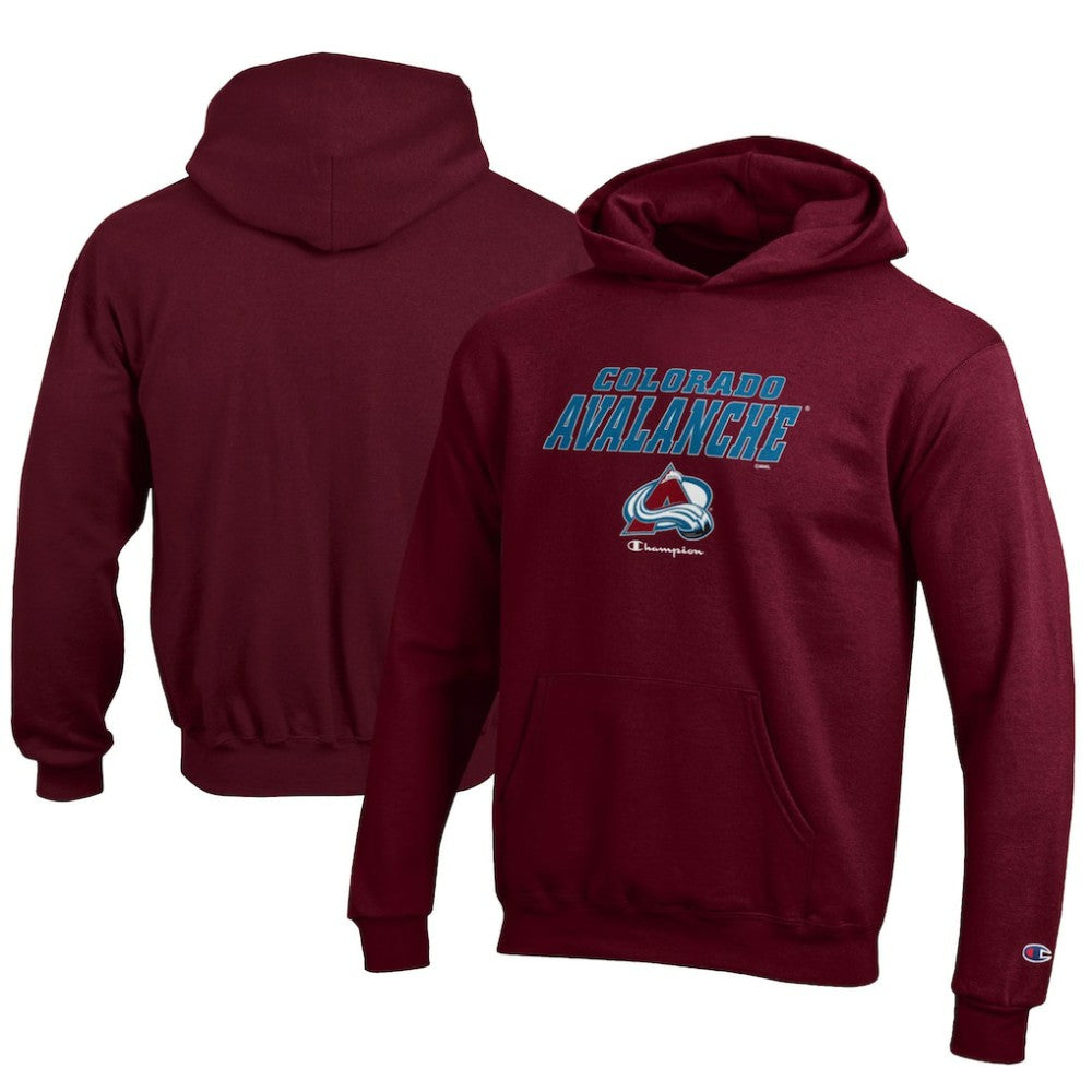 Colorado Avalanche Champion Youth Eco Powerblend Pullover Hoodie - Burgundy - NHL