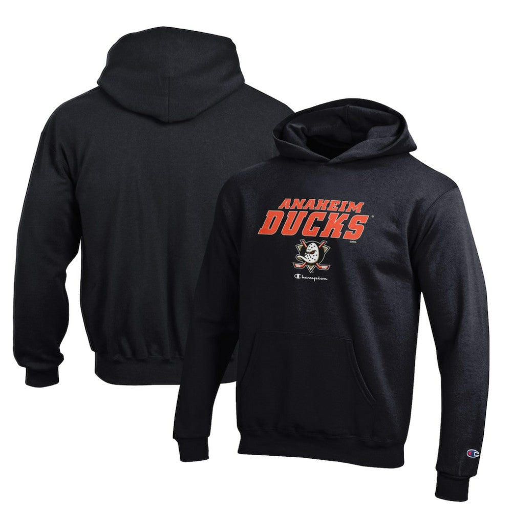 Anaheim Ducks Champion Youth Eco Powerblend Pullover Hoodie - Black - NHL