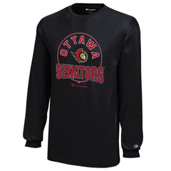 Ottawa Senators Champion Youth Long-Sleeve Jersey T-Shirt - Black - NHL