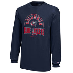 Columbus Blue Jackets Champion Youth Long-Sleeve Jersey T-Shirt - Navy - NHL