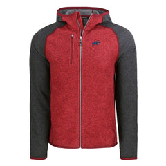 Buffalo Bills Cutter & Buck Americana Mainsail Full-Zip Hooded Jacket Heather Red/Heather Charcoal | NFL