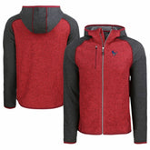 Houston Texans Cutter & Buck Americana Mainsail Full-Zip Hooded Jacket Heather Red/Heather Charcoal | NFL