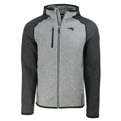 New England Patriots Cutter & Buck Americana Mainsail Full-Zip Hooded Jacket Heather Gray/Heather Charcoal | NFL