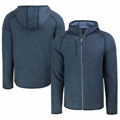 Detroit Lions Cutter & Buck Americana Mainsail Full-Zip Hooded Jacket Heather Navy | NFL