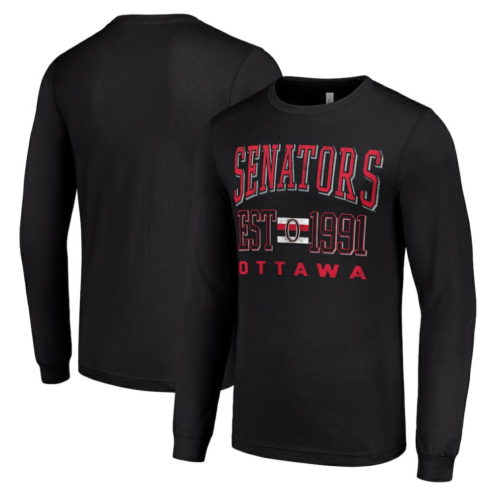 Ottawa Senators Starter Retro Graphic Long Sleeve Crew T-Shirt - Black - NHL
