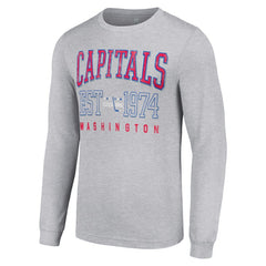 Washington Capitals Starter Retro Graphic Long Sleeve Crew T-Shirt - Heather Gray - NHL