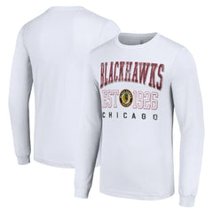 Chicago Blackhawks Starter Retro Graphic Long Sleeve Crew T-Shirt - White - NHL