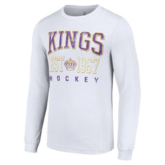 Los Angeles Kings Starter Retro Graphic Long Sleeve Crew T-Shirt - White - NHL