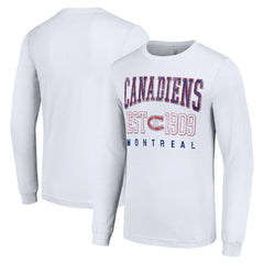 Montreal Canadiens Starter Retro Graphic Long Sleeve Crew T-Shirt - White - NHL