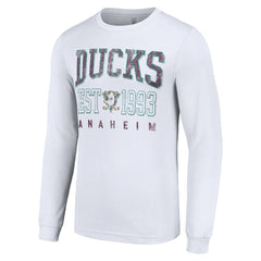 Anaheim Ducks Starter Retro Graphic Long Sleeve Crew T-Shirt - White - NHL