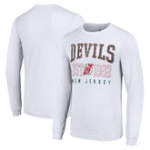 New Jersey Devils Starter Retro Graphic Long Sleeve Crew T-Shirt - White - NHL
