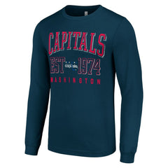 Washington Capitals Starter Retro Graphic Long Sleeve Crew T-Shirt - Navy - NHL