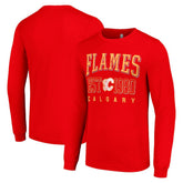 Calgary Flames Starter Retro Graphic Long Sleeve Crew T-Shirt - Red - NHL
