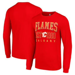 Calgary Flames Starter Retro Graphic Long Sleeve Crew T-Shirt - Red - NHL