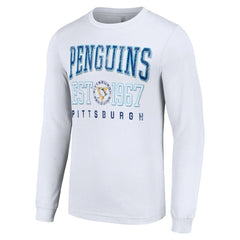 Pittsburgh Penguins Starter Retro Graphic Long Sleeve Crew T-Shirt - White - NHL