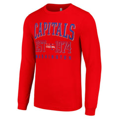Washington Capitals Starter Retro Graphic Long Sleeve Crew T-Shirt - Red - NHL