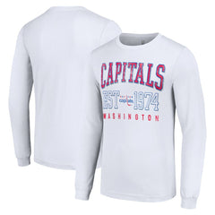 Washington Capitals Starter Retro Graphic Long Sleeve Crew T-Shirt - White - NHL