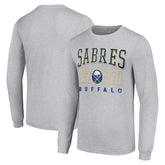 Buffalo Sabres Starter Retro Graphic Long Sleeve Crew T-Shirt - Heather Gray - NHL