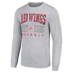 Detroit Red Wings Starter Retro Graphic Long Sleeve Crew T-Shirt - Heather Gray - NHL