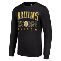 Boston Bruins Starter Retro Graphic Long Sleeve Crew T-Shirt - Black - NHL