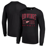 Detroit Red Wings Starter Retro Graphic Long Sleeve Crew T-Shirt - Black - NHL