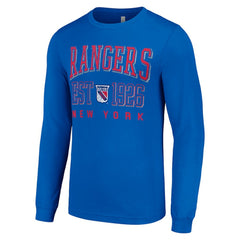 New York Rangers Starter Retro Graphic Long Sleeve Crew T-Shirt - Royal - NHL
