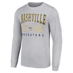 Nashville Predators Starter Logo Graphic Long Sleeve T-Shirt - Heather Gray - NHL