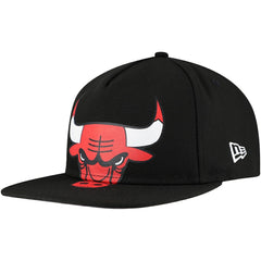 Chicago Bulls Oversized Puff Print Logo Golfer Snapback Hat Black - NBA