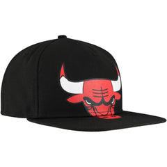 Chicago Bulls Oversized Puff Print Logo Golfer Snapback Hat Black - NBA