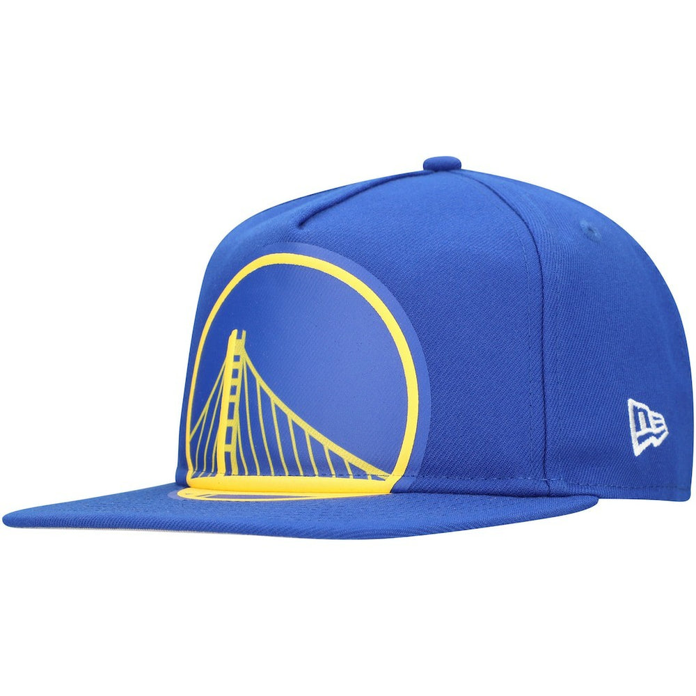 Golden State Warriors Oversized Puff Print Logo Golfer Snapback Hat Royal - NBA