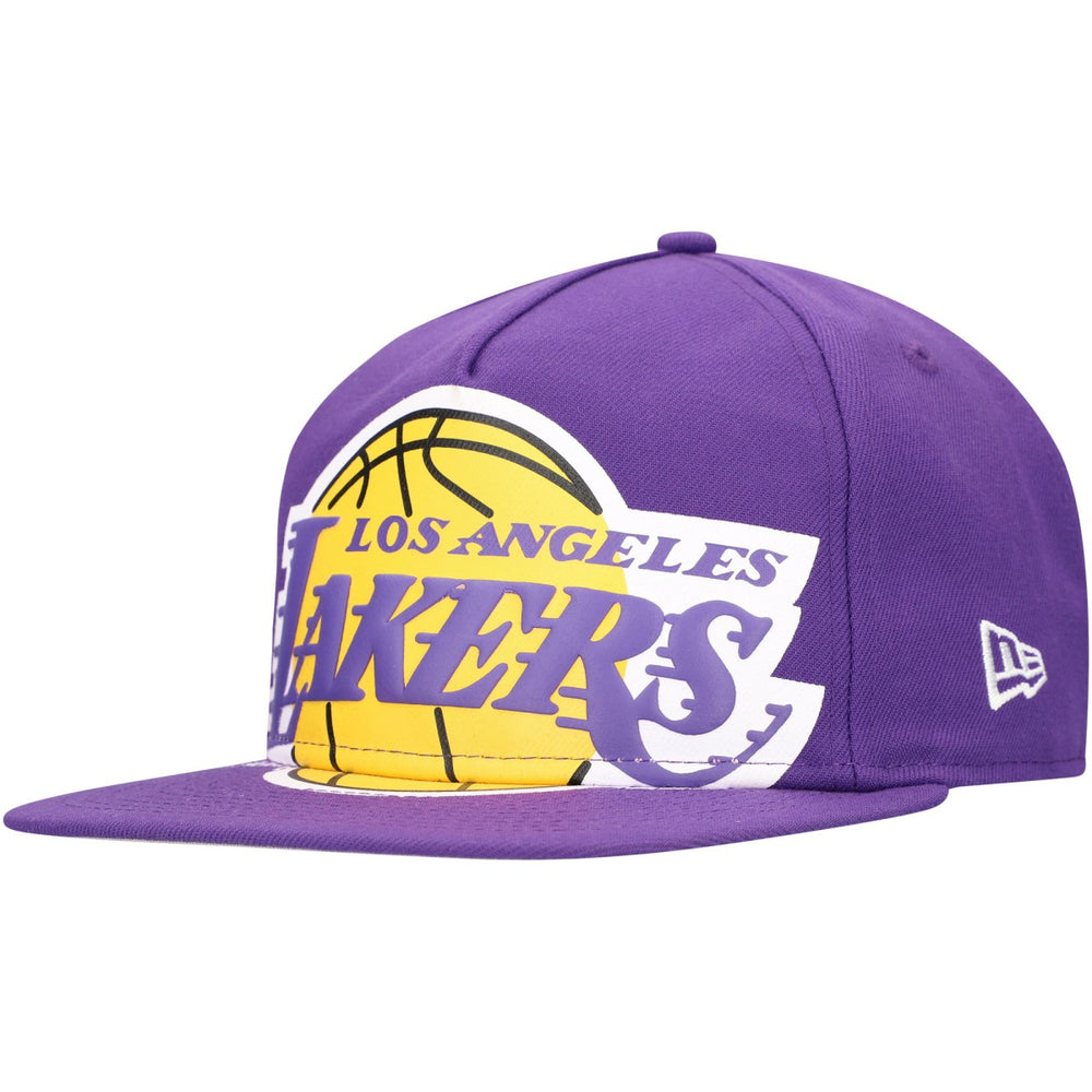 Los Angeles Lakers Oversized Puff Print Logo Golfer Snapback Hat Purple - NBA