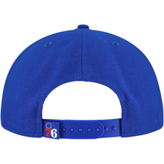 Philadelphia 76ers Oversized Puff Print Logo Golfer Snapback Hat Royal - NBA