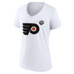 Philadelphia Flyers Fanatics Women's 2024 NHL Stadium Series Logo V-Neck T-shirt - White - NHL