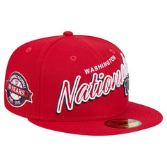 Washington Nationals New Era Script Sided 59FIFTY Fitted Hat - MLB