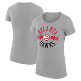 Atlanta Hawks G-III 4Her by Carl Banks Women's Super-Slim Fit Lightweight Large City Logo T-Shirt Heather Gray - NBA