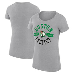 Boston Celtics G-III 4Her by Carl Banks Women's Super-Slim Fit Lightweight Large City Logo T-Shirt Heather Gray - NBA