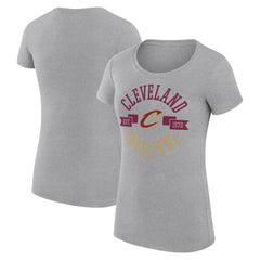 Cleveland Cavaliers G-III 4Her by Carl Banks Women's Super-Slim Fit Lightweight Large City Logo T-Shirt Heather Gray - NBA