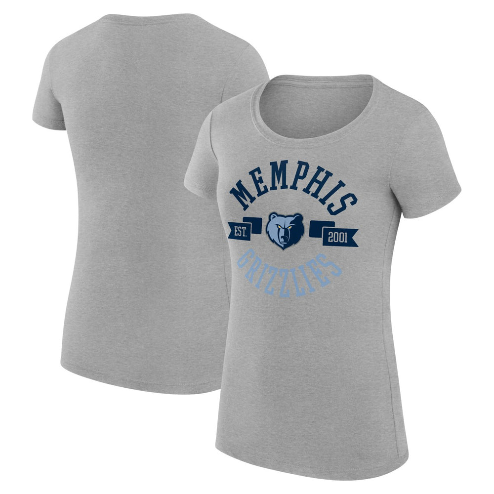 Memphis Grizzlies G-III 4Her by Carl Banks Women's Super-Slim Fit Lightweight Large City Logo T-Shirt Heather Gray - NBA